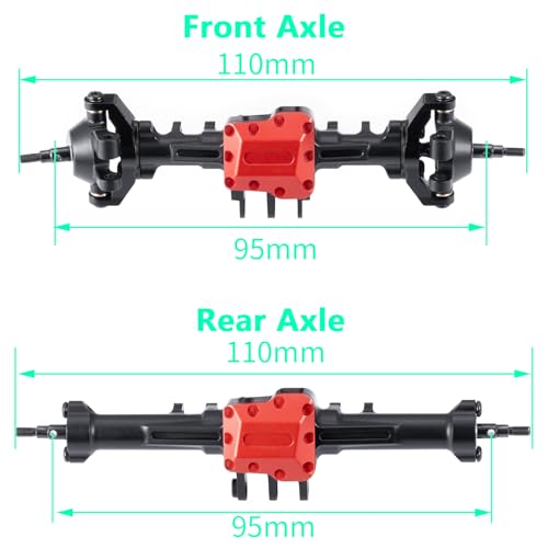 Metal Rear Axle Complete Axles for TRX4M Upgrades 1/18 | RC Crawler Car, Black - size: Rear Axle