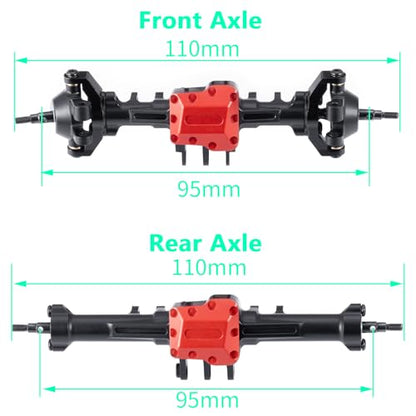 Metal Rear Axle Complete Axles for TRX4M Upgrades 1/18 | RC Crawler Car, Black - size: Rear Axle