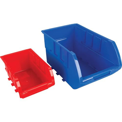 Performance Tool W5193 Half Bulk Bin Storage Rack with 32 Bins | Red and blue sorting trays. Black powder coated steel frame measures 45x37x11 in. Assembly hardware included - style: 47-Bin Half Storage Rack