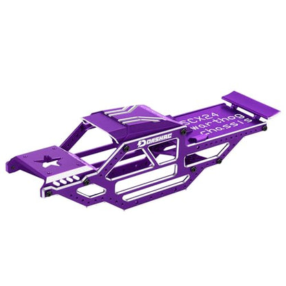 SCX24 Warthog LCG Chassis Kit, Aluminum Roll Cage Frame | 1/24 RC Crawler Buggy Scale Appearance Chassis, Compatible with Gladiator Bronco C10 JLU Models Custom Builds Upgrades - color: Purple, size: with Lettering
