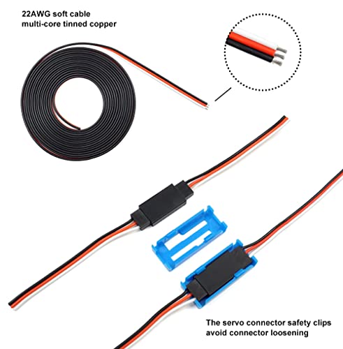 95 Sets Servo Plug Male Female Connector Crimp Pin Cable Kit with Crimping Tool Compatible JST SYP Futaba for Hitec Spektrum RC
