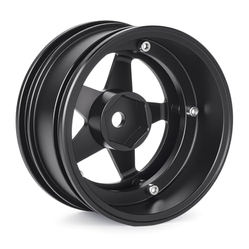 4pcs RC 1/10 Aluminum On Road Wheel Rims Hex 12mm Adjustable Offset for 1:10 RC On Road Drift Touring Street Car (Black) - color: Black