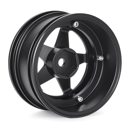 4pcs RC 1/10 Aluminum On Road Wheel Rims Hex 12mm Adjustable Offset for 1:10 RC On Road Drift Touring Street Car (Black) - color: Black