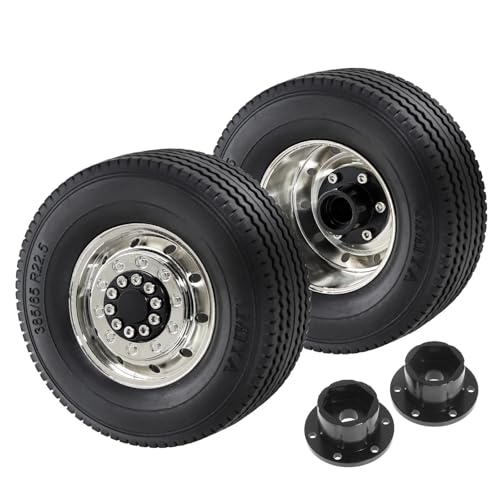 RC Repairs Models For Tamiya For Scania For Volvo For Actros For Man 1/14 Wheel Drive/Bearing Hub Rim Double Wheels Set RC Trailer Tractor Truck Car(2 Front) - size: 2 Front