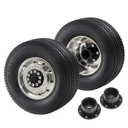 RC Repairs Models For Tamiya For Scania For Volvo For Actros For Man 1/14 Wheel Drive/Bearing Hub Rim Double Wheels Set RC Trailer Tractor Truck Car(2 Front and 2 Rear) - size: 2 Front and 2 Rear