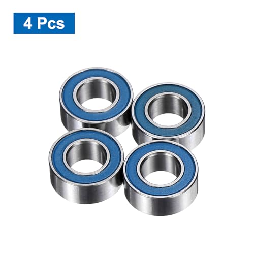 uxcell 4 Pcs MR105-2RS Deep Groove Micro Bearing, 5x10x4mm Double Rubber Sealed Chrome Steel Small Bearings (ABEC5, Z4 Low Noise) - size: MR105-2RS
