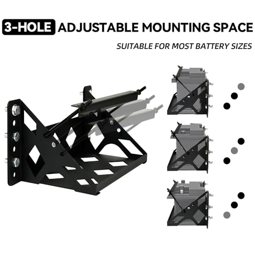 Metal Steel Battery Mounting Trays Bracket, Bolt-in Battery Tray | Tray Fits Up to 10.63"×7.06"×7.5" Battery, for Car RV Trailer Boat Truck Marine, Waterproof,Anti-Corrosion, No Rusting
