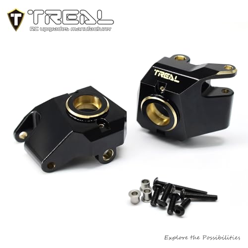 Treal Brass Front Steering Knuckles Heavy Weight for 1/10 SCX10 III Straight Axle CJ7 Early Ford Bronco