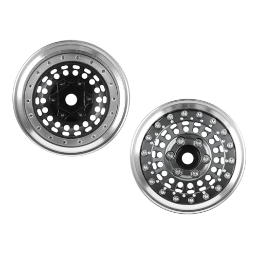 RC 1.9" Beadlock Wheels with Adjustable Offset for TRX4 SCX10 - color: Space Grey