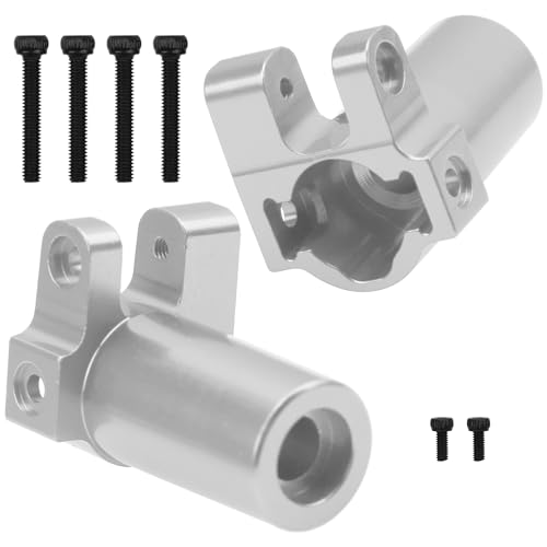 Metal C-Hubs Caster Blocks & Front Steering Blocks & Rear Stub Axle Upgrade Parts Compatible with MN128 MN86s MN86k MN86 G500 1/12 RC Crawler Car (Silver) - color: Silver