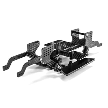 INJORA LCG Carbon Fiber Chassis Kit with Rock Sliders Side Pedal for 1/18 RC Crawler Redcat Ascent-18 Upgrade