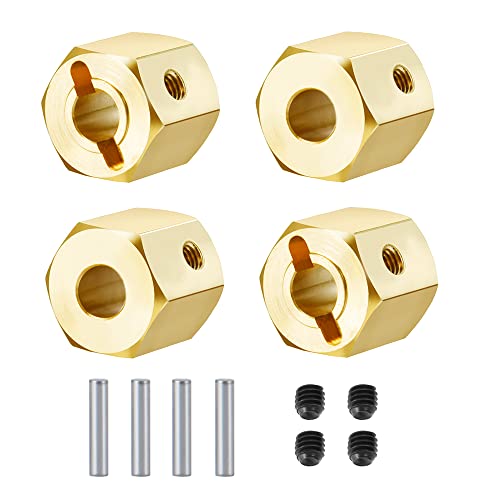 RCLions Brass Wheels Hex Hub 8mm/10mm Extension Hex Drive Adapter for Redcat GEN8 Upgrades Parts 1/10 RC Crawler Car (10mm) - size: 10mm