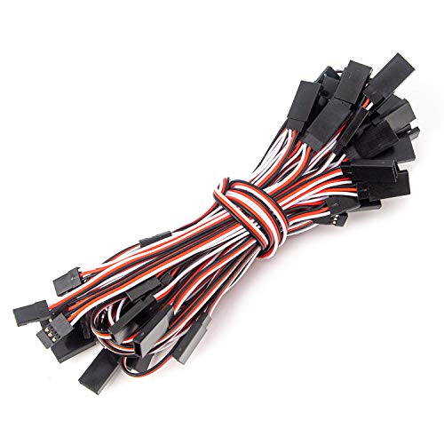30 Pcs 3-Pin Extension Cable Cord Male to Female Lead Wire Connectors for Servo Extension Connection Control Board Remote Control Parts - 5 Sizes