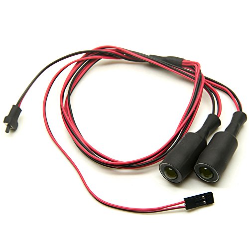 QUE-T 13mm 2 LEDs Angel Eyes & Demon Eyes LED Headlight/Back Light for 1:10 RC Model Crawler Cars, (Red + Yellow, 13MM) - color: Red + Yellow, size: 13MM