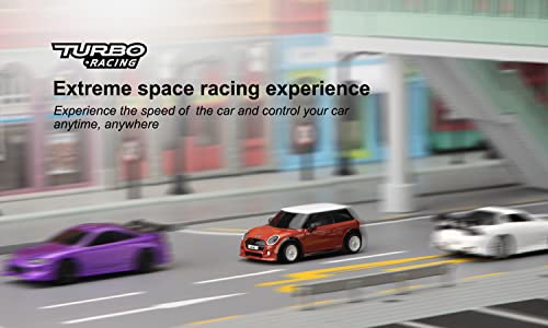 1:76 Turbo Racing Scale RC Sport Car, Table Racing Remote Control Mini Model Car Full Proportional RTR Kit Toys (Baoma mini-red) - color: Baoma Mini-red