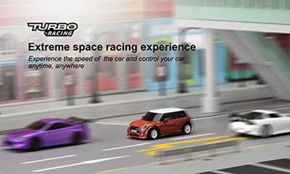 1:76 Turbo Racing Scale RC Sport Car, Table Racing Remote Control Mini Model Car Full Proportional RTR Kit Toys (Baoma mini-red) - color: Baoma Mini-red
