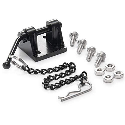 1set 1/10 Scale Alloy Metal Trailer Tow Pintle Hook Chain for 1:10 RC Crawler Car SCX-10 D90 TF2 Truck Accessory