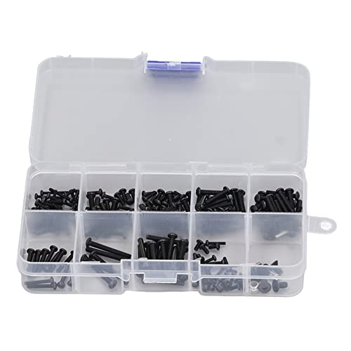 Rust Proof RC Screw Kit Iron Replacement Spare Parts Box with 160pcs Various Sizes for 1/18 Crawler