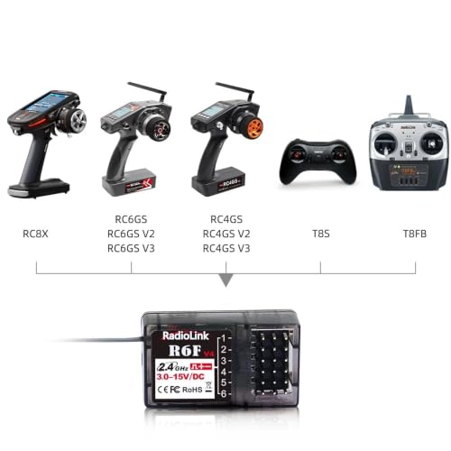 R6F Receiver 6 Channel 2.4GHz for RC Car and Boat Radio Transmitter Remote Controller RC6GS V2/RC4GS V2/T8FB/T8S