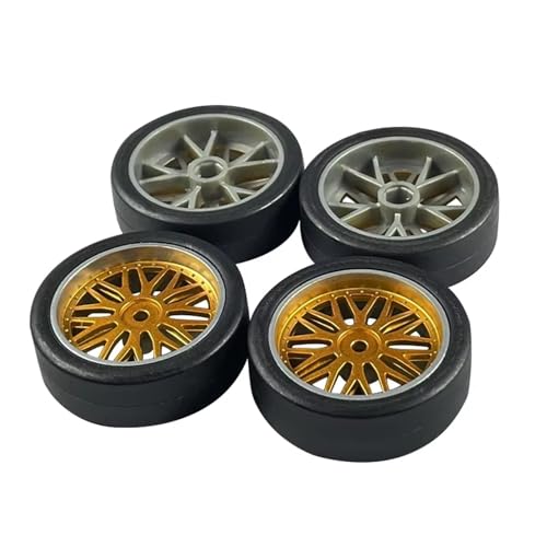 RC Car Upgrade Parts for LDRC AE86 A86 LD1801 LD1802 LD1803 LD1804 A01 A02 1/18 rc Car Upgrade Parts 4pcs 33mm RC Hard Drift Tire Wheel(Yellow) - color: Yellow