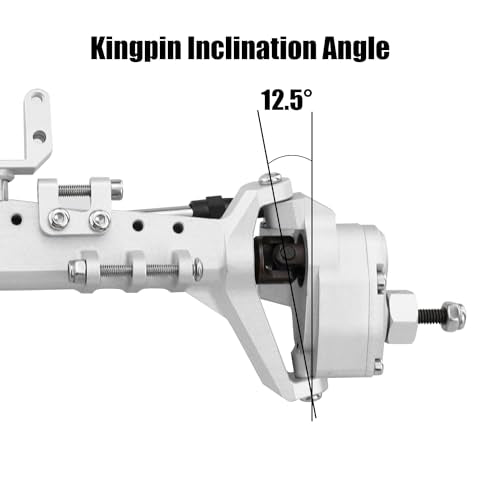 1/10 RC Crawler All Metal Front and Rear Portal Axle for Axial Capra 1.9 UTB Buggy F9 CNC Machined 7075 Aluminum Integrated (Silver) - color: Silver