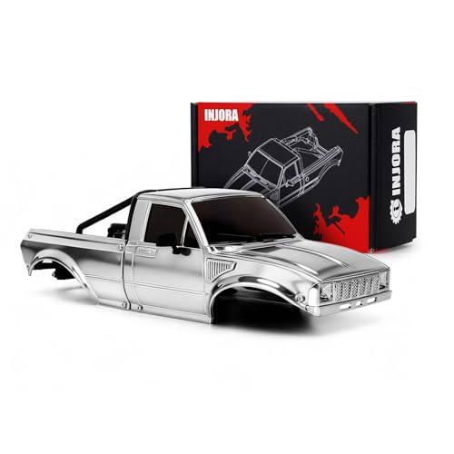INJORA IR60-24 Body for SCX24 C10 Bronco Wrangler Base Camp 4Runner(Chrome) - color: Chrome