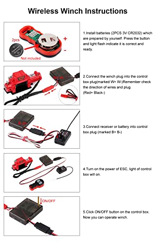 INJORA Metal Automatic Winch Wireless RC System for 1/10 RC Crawler (Grey) - color: Grey