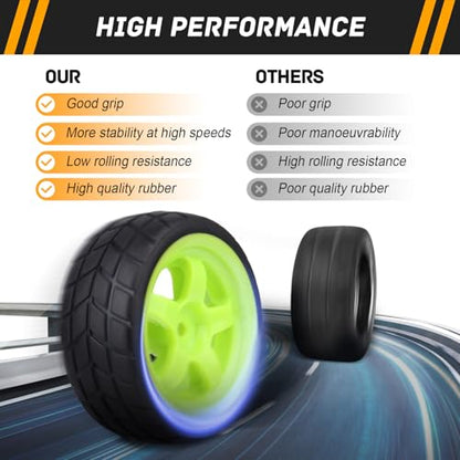 RC On-Road Tires and Wheels with 12mm Hex for 1/10 Traxxas 4Tec 2.0 3.0 HPI Racing RS4 HSP 94123 MST Tamiya Kyosho 1/14 WLtoys 144001 Drifting Touring Car, 4pcs