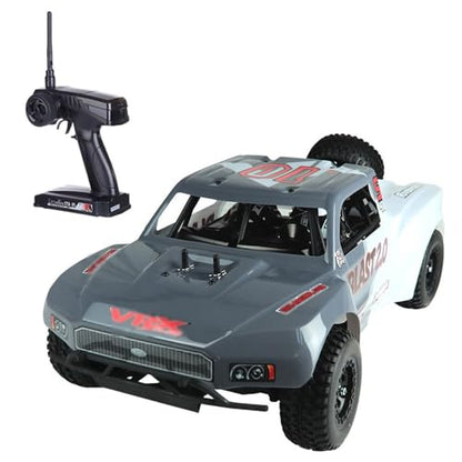 Two-Speed Nitro RC Car for Adult 1/10 20.9IN Gas-Engine Remote Control Truck 70KM/H 2.4G 18CXP Nitro Engine Short Course Rally Vehicle All Terrain Off Road Racing Car 80cc Fuel Tank (Gray) - color: Gray
