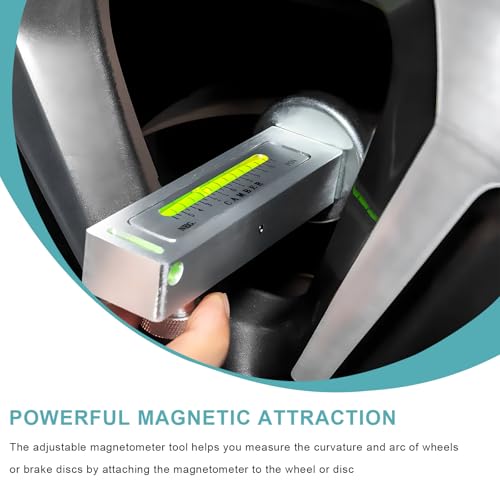 Adjustable Magnetic Gauge Tool, Wheel Camber Castor Strut Alignment Tool with Magnetic Base, Universal Alignment Gauge for Car Truck RV Tire Repair, Car Accessories