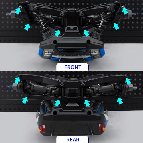 Steel Hinge-pin for Tra-xxas 1/16 Mini Maxx XRT 4WD RTR Brushless | Monster Truck Upgrades Front & Rear Suspension Pins Lock Nut