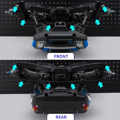 Steel Hinge-pin for Tra-xxas 1/16 Mini Maxx XRT 4WD RTR Brushless | Monster Truck Upgrades Front & Rear Suspension Pins Lock Nut