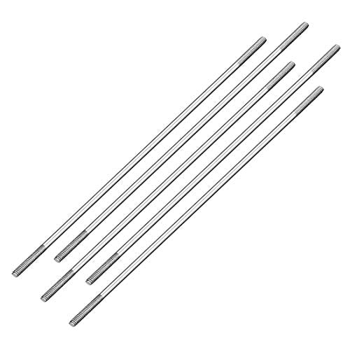 uxcell M2x100mm Pushrod Connector Stainless Steel Rod Linkage,for RC Boat,Car,Airplane,Helicopter,5pcs - size: M2x100mm