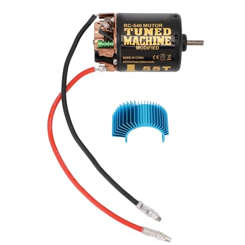 RC Car Brushed Motor 1/10 RC Crawler Car 540 Brushed Motor with Blue Heatsink for Axial Scx10 (55T) - size: 55T