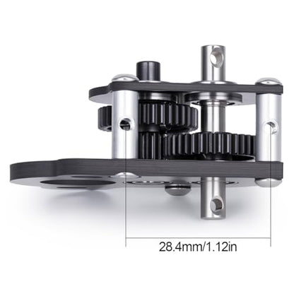1/10 RC Crawler LCG Left Motor Gearbox Transmission, CNC Aluminum Housing | Complete Assembly, Carbon Fiber Plate, Precision Metal Gears, Low CG Design, Ready to Install