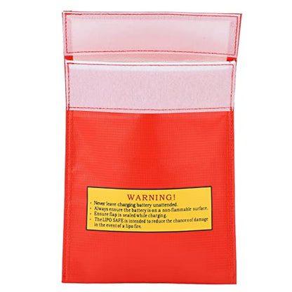 Fireproof Lipo Battery Storage Bag, Explosion Proof Safe Charging Pouch with Flame Retardant Fabric for Drone Aircraft RC Batteries