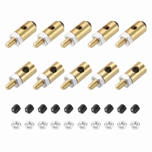 MECCANIXITY Linkage Stoppers Connecting Servo Arm, Push Rod with Nut and Screw for RC Airplane, D4x1.8mm D4x2.1mm 10 Pcs - size: D4x1.8mm; D4x2.1mm