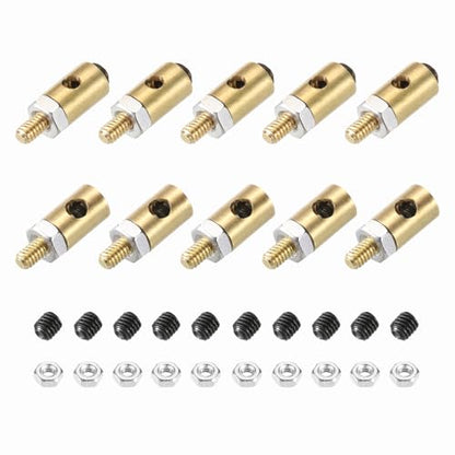 MECCANIXITY Linkage Stoppers Connecting Servo Arm, Push Rod with Nut and Screw for RC Airplane, D4x1.8mm D4x2.1mm 10 Pcs - size: D4x1.8mm; D4x2.1mm