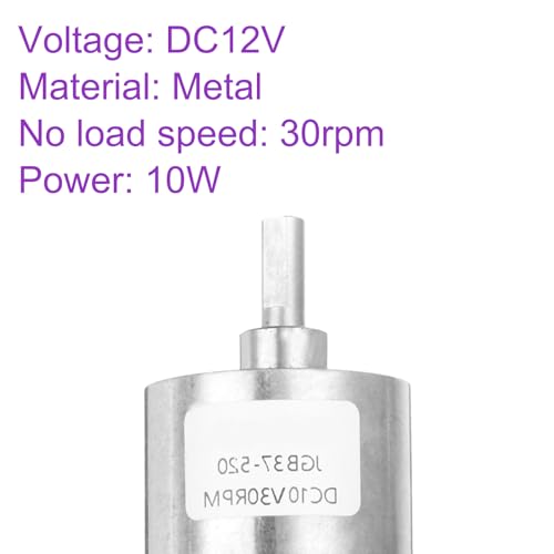 DMiotech Micro DC 12V 30RPM Geared Motor with Bracket Gear Reduction Motors 37mm Diameter Gearbox Micro Speed Reduction for RC Car, Robot Model, DIY Toys - style: 30RPM