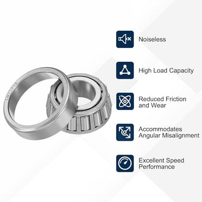 uxcell LM11749/LM11710 Tapered Roller Bearing Cone and Cup Set, 0.6875" Bore x 1.57" OD x 0.575" Thick, Chrome Steel Taper Bearing Set, ABEC-3 - size: LM11749/LM11710