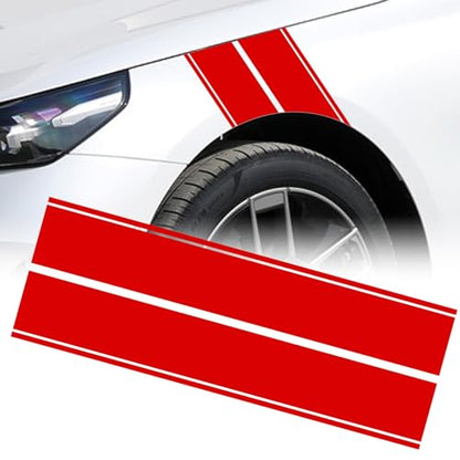 x xotic tech Fender Stripes Hash Marks KK Vinyl Decal Universal for Car Truck Sticker Racing Stripe 11"x23" (Red) - color: Red