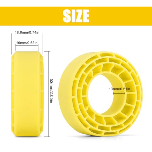 INJORA Silicone Rubber Inserts for 56-58mm*24mm 1.0" Tires(Small Yellow) - color: Yellow