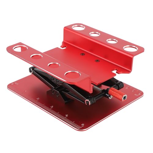 Dpofirs Rotatable Height Adjustable RC Car Platform | Stable Metal Work Stand for 1:8 1:10 Scale Repair (Red) - color: Red