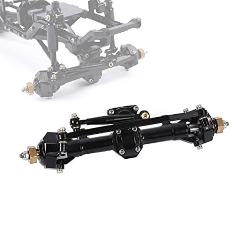 1/24 RC Aluminum Complete Front Axle for Axial SCX24 RC Crawler Upgrades (Black) - color: Black
