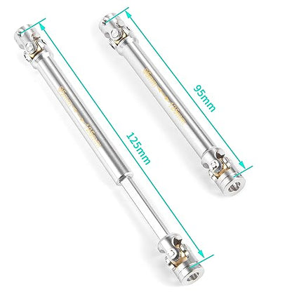RC-Hub 1Pcs RC Driveshafts Metal Drive Shaft 45-50/47-57/55-67/60-80mm for 1:14 Tamiya Trailer Tractor Truck RC Crawler Car (95mm-125mm) - size: 95mm-125mm