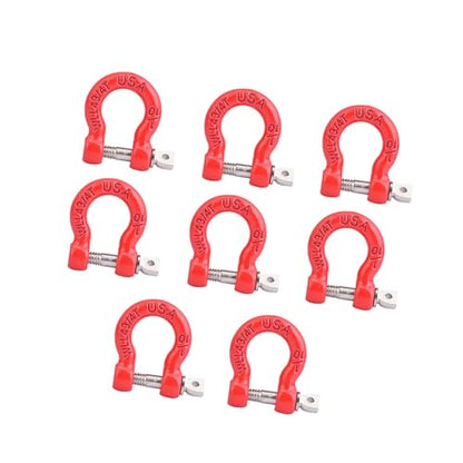 8PCS Assemble Parts Metal Tow Shackle Lock Catch, High Strength and Lightweight RC Climbing Crawler Car Replacement Parts Suitable for Axial SCX10, CC01, D90,
