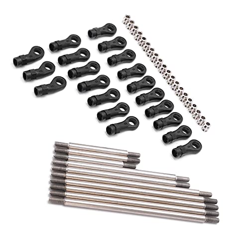 SUNGOOYUE RC Metal Link Tie Rod Pull Rod Set, Stainless Steel Wear Resistant Firm Deformation Resistant with End Ball Set, for 1 10 RC Car 324mm Wheelbase