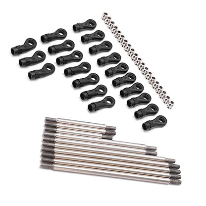 SUNGOOYUE RC Metal Link Tie Rod Pull Rod Set, Stainless Steel Wear Resistant Firm Deformation Resistant with End Ball Set, for 1 10 RC Car 324mm Wheelbase
