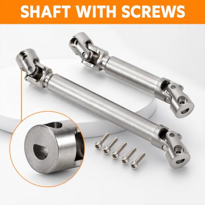SCX24 Driveshaft Set, 20g Stainless Steel, 2-Pack | Front and rear center drive shafts, compatible with SCX24 Gladiator and Dodge Power Wagon RC crawler