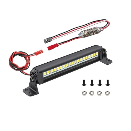 20 LED 3.7 Inch Aluminum RC Crawler Roof Light Kit for Axial SCX10, Traxxas TRX4, TRX4M, Arrma Senton, Redcat GEN7 1/10 & 1/18 Scale Rock Crawler Truck RC Car